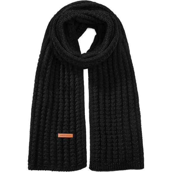Women's Black Fashionable Casual Scarf Soft Acrylic Winter Warm Stylish Design